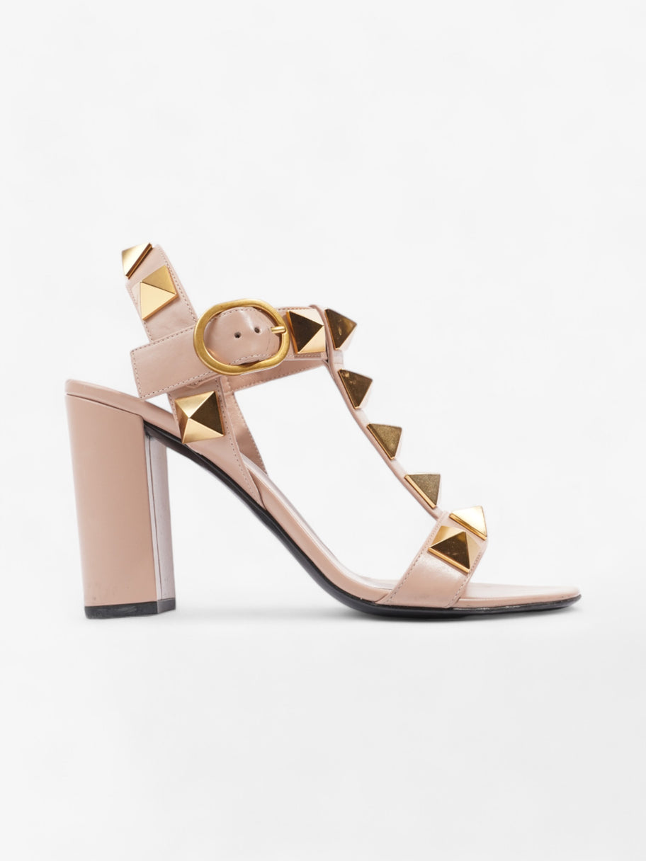 Valentino Roman Stud Sandals 90mm Dusty Pink / Gold Calfskin Leather EU 37.5 UK 4.5 Image 1