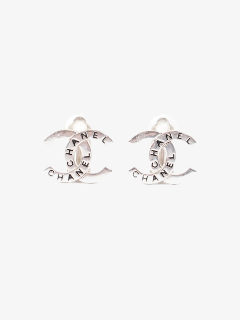  CC Clip On Earrings Silver Base Metal