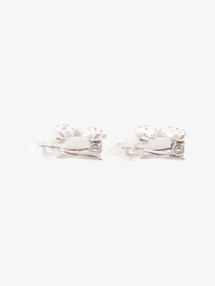 CC Clip On Earrings Silver Base Metal Image 4