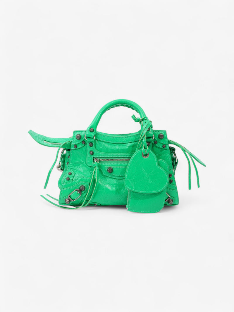  Balenciaga Neo Cagole City Bag Vivid Green Lambskin Leather XS