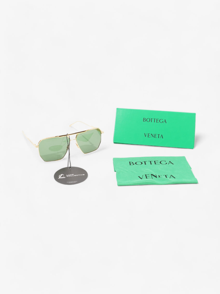 Bottega Veneta Aviator Sunglasses Gold / Green Tinted Lens Base Metal 145mm Image 8