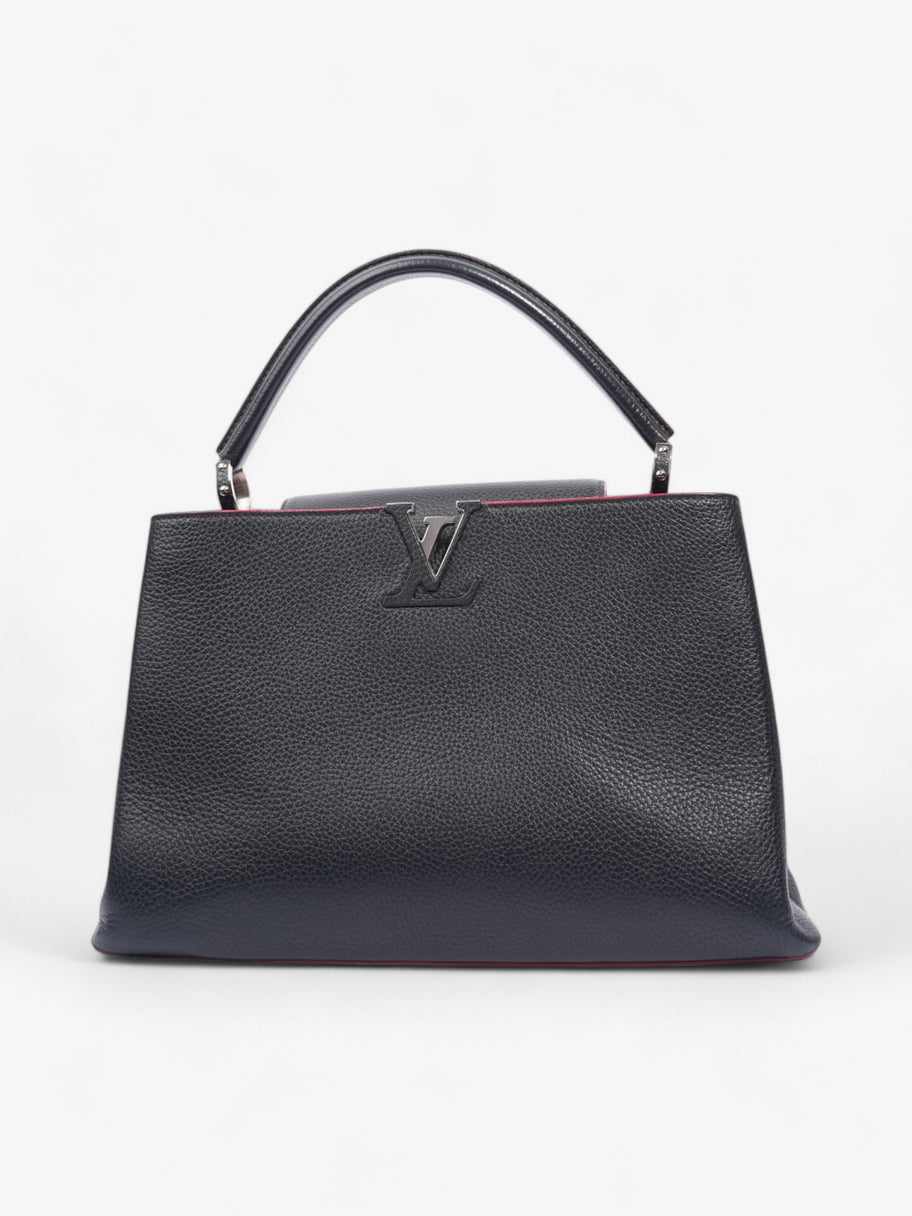 Louis Vuitton Capucines Navy Blue / Fuschia Taurillon Leather MM Image 1