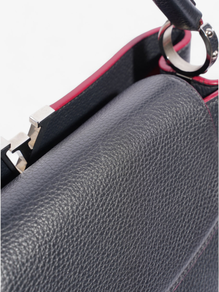 Louis Vuitton Capucines Navy Blue / Fuschia Taurillon Leather MM Image 12