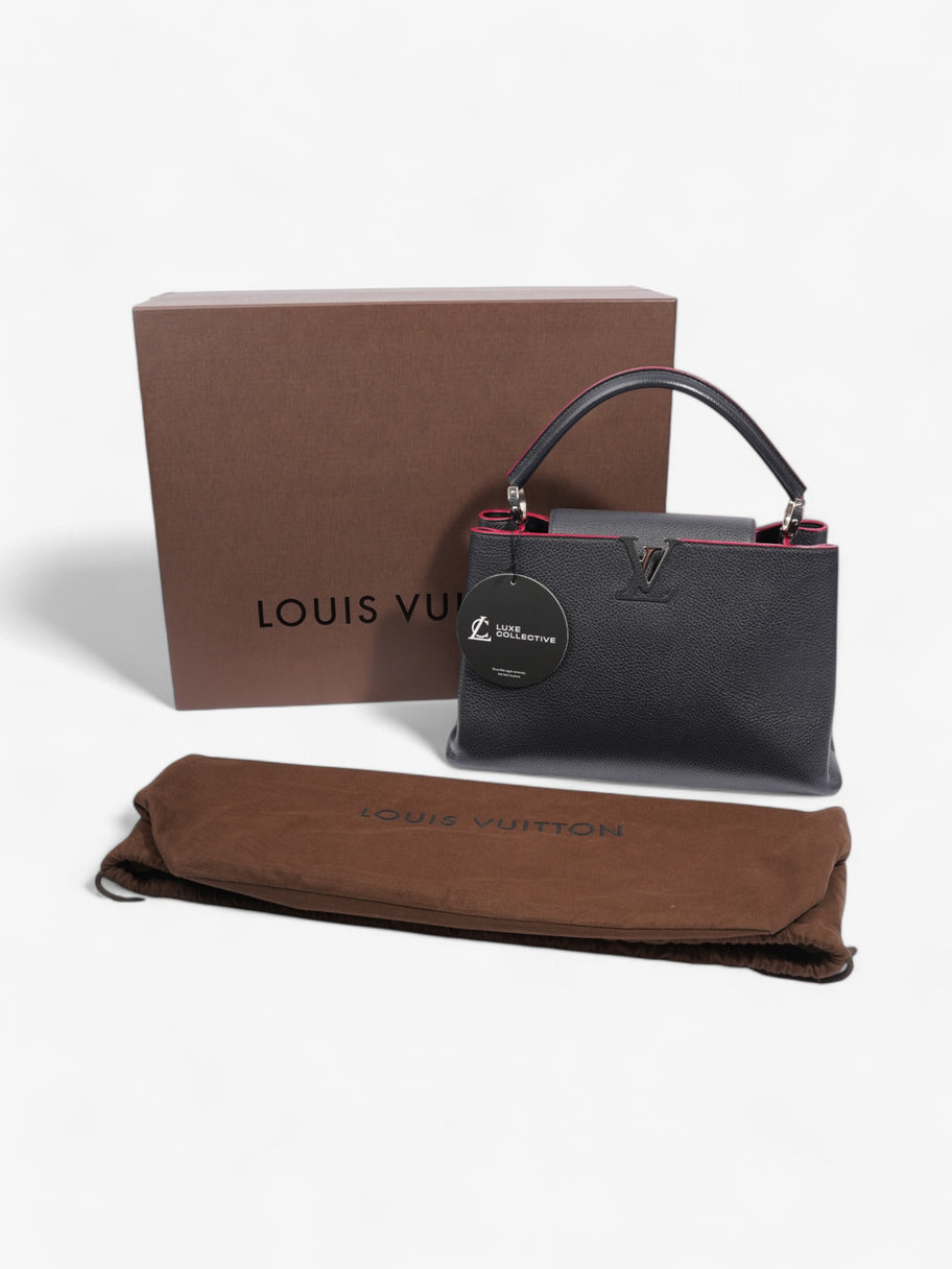 Louis Vuitton Capucines Navy Blue / Fuschia Taurillon Leather MM Image 13