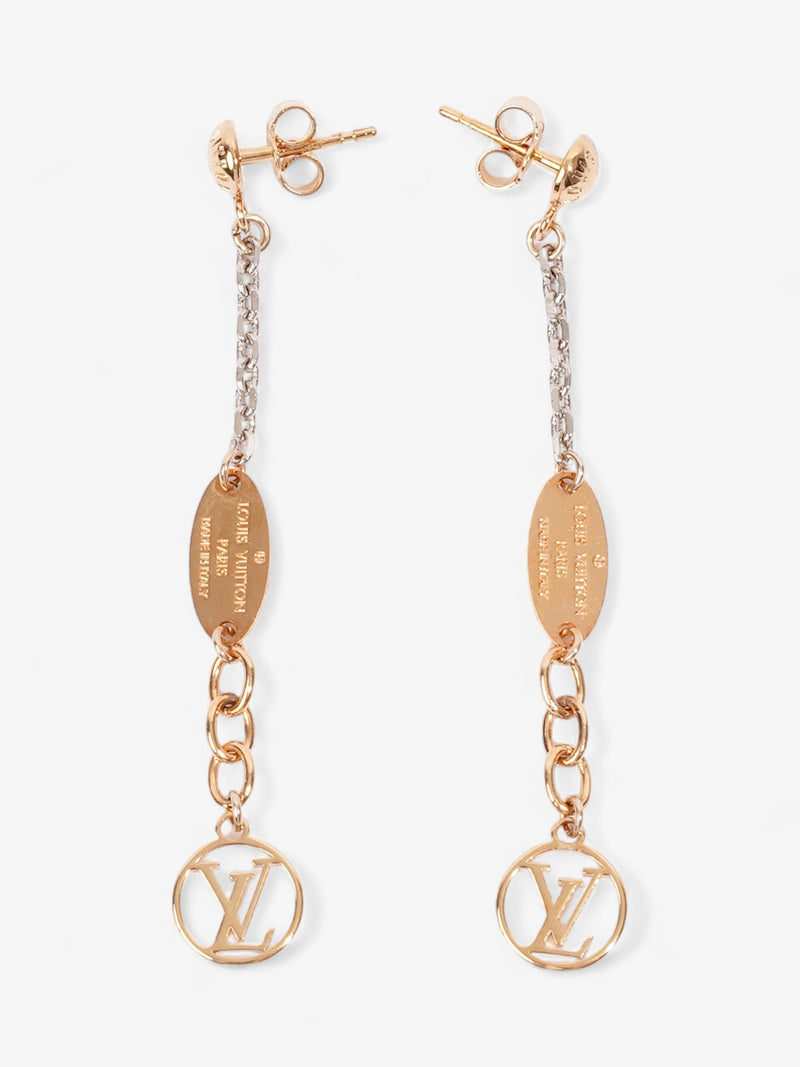  Louis Vuitton Logomania Earrings Silver / Gold Brass