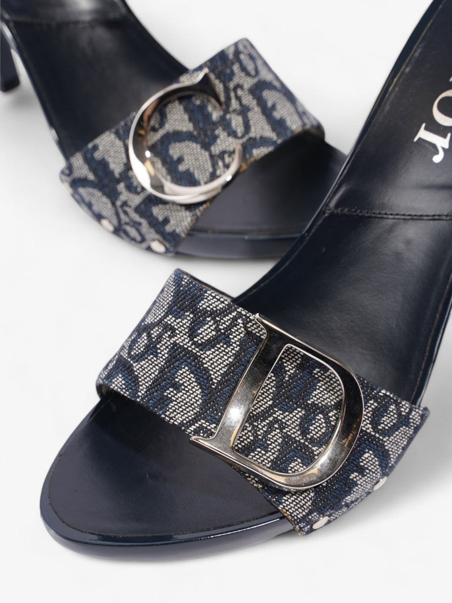 Christian Dior Monogram CD Buckle Heels 80 Navy Monogram Cloth EU 40 UK 7 Image 9