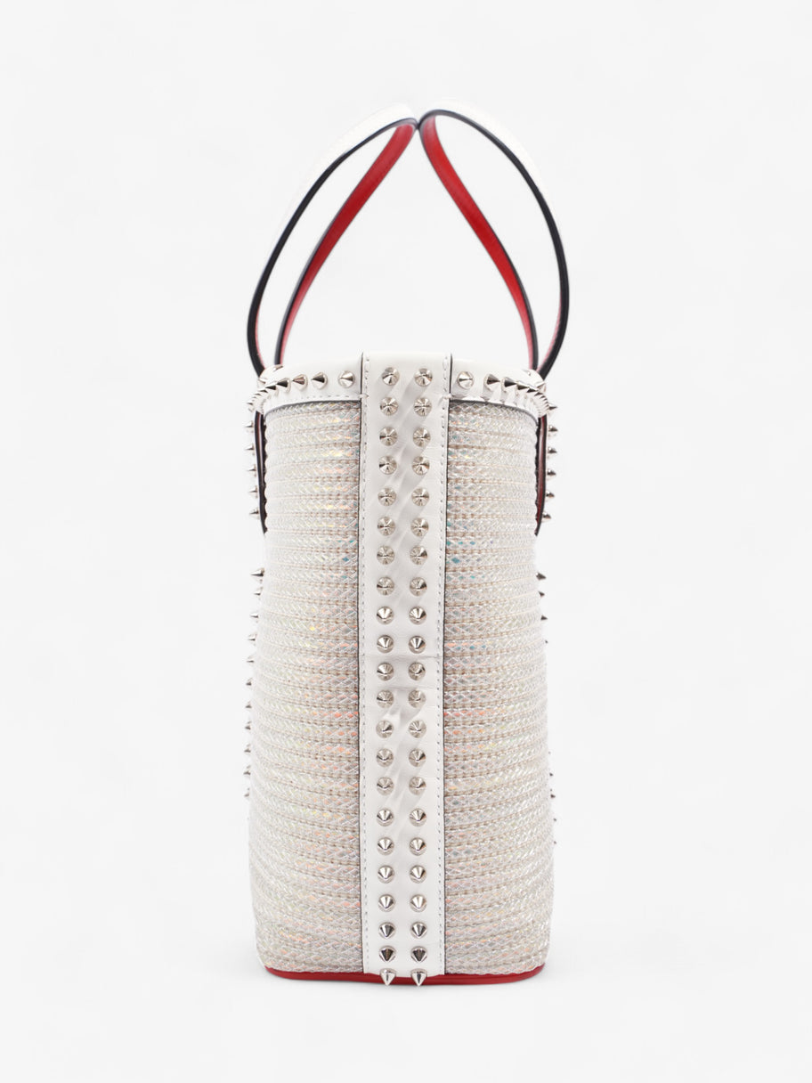 Christian Louboutin Spikes East West Cabata White / Metallic Calfskin Leather Image 3