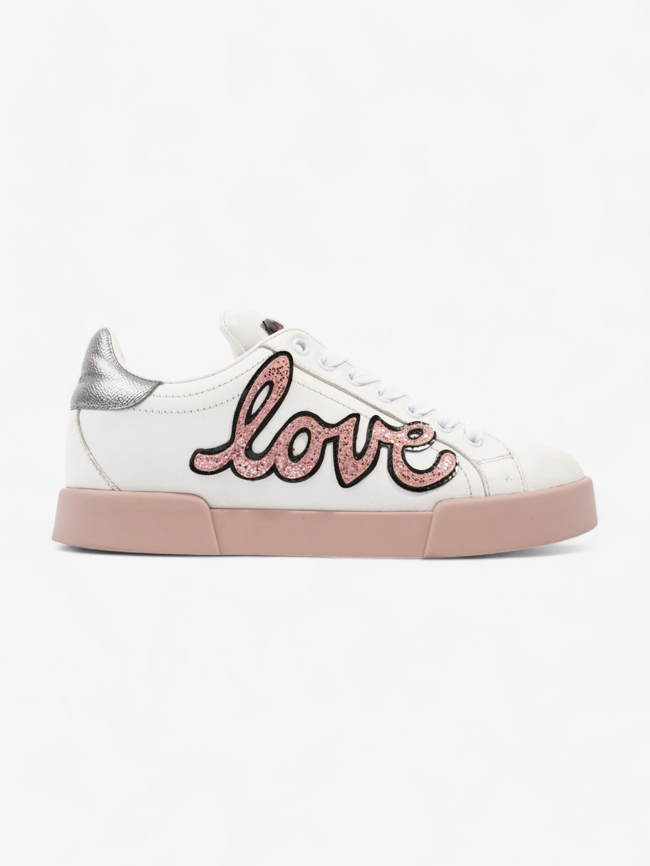Portofino Love Applique Low Top Sneakers  White / Dusty Pink  Leather EU 37 UK 4 Image 1
