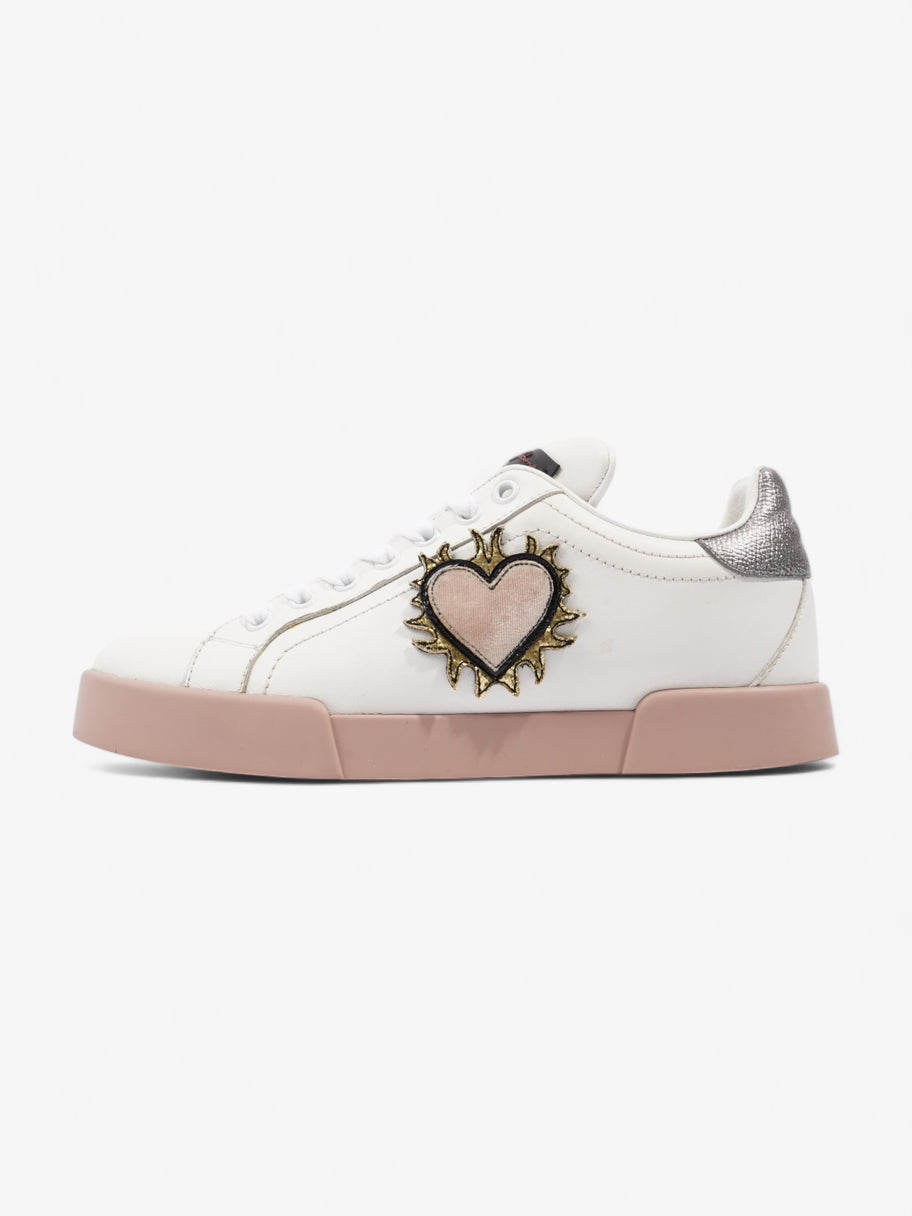 Portofino Love Applique Low Top Sneakers  White / Dusty Pink  Leather EU 37 UK 4 Image 5