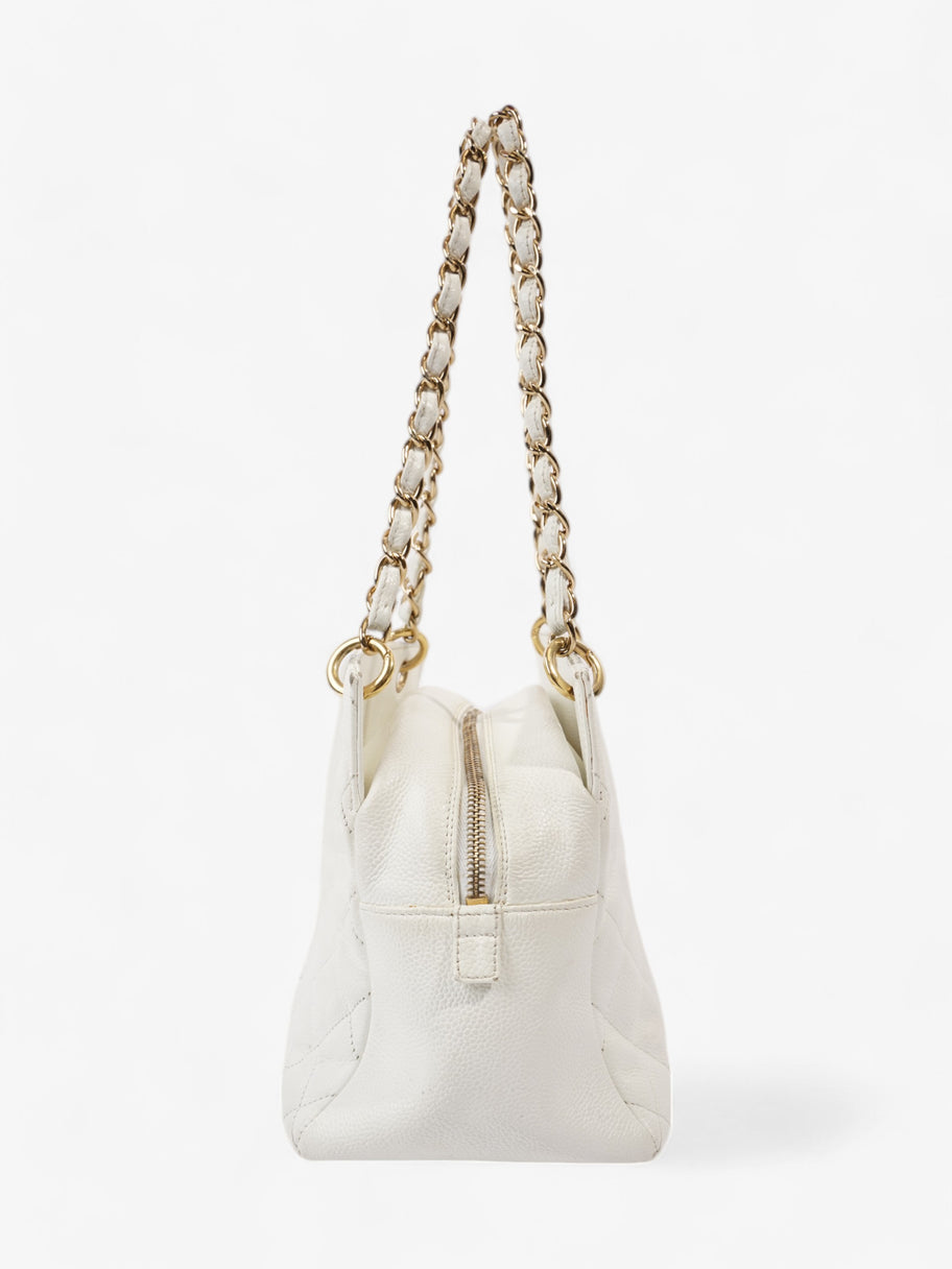 Chanel Timeless Tote White Caviar Leather Petite Image 5