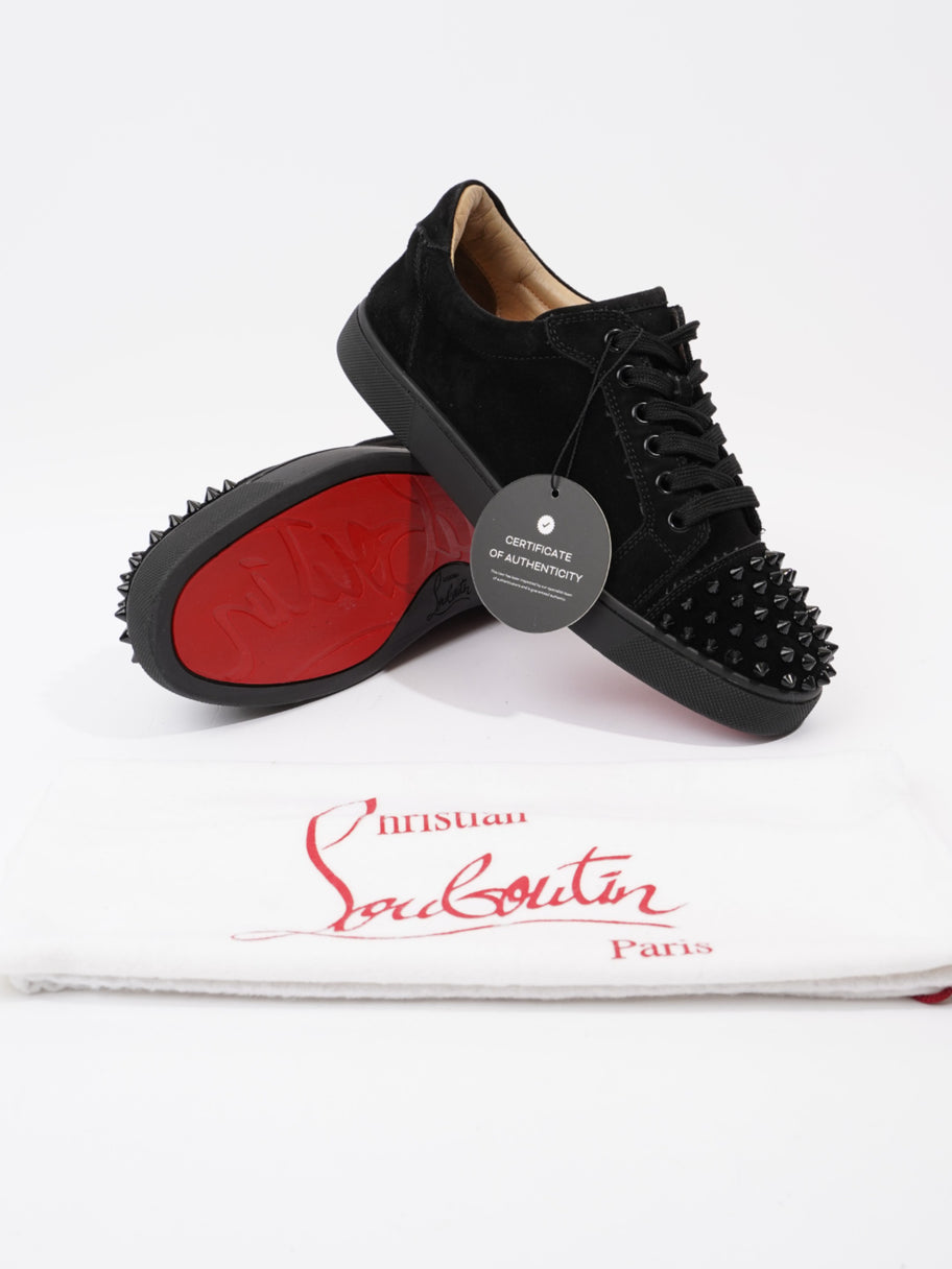 Louboutin flat spikes black best sale