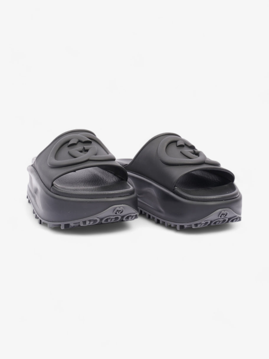 Gucci GG Platform Slides Black Rubber EU 35 UK 2 Image 2