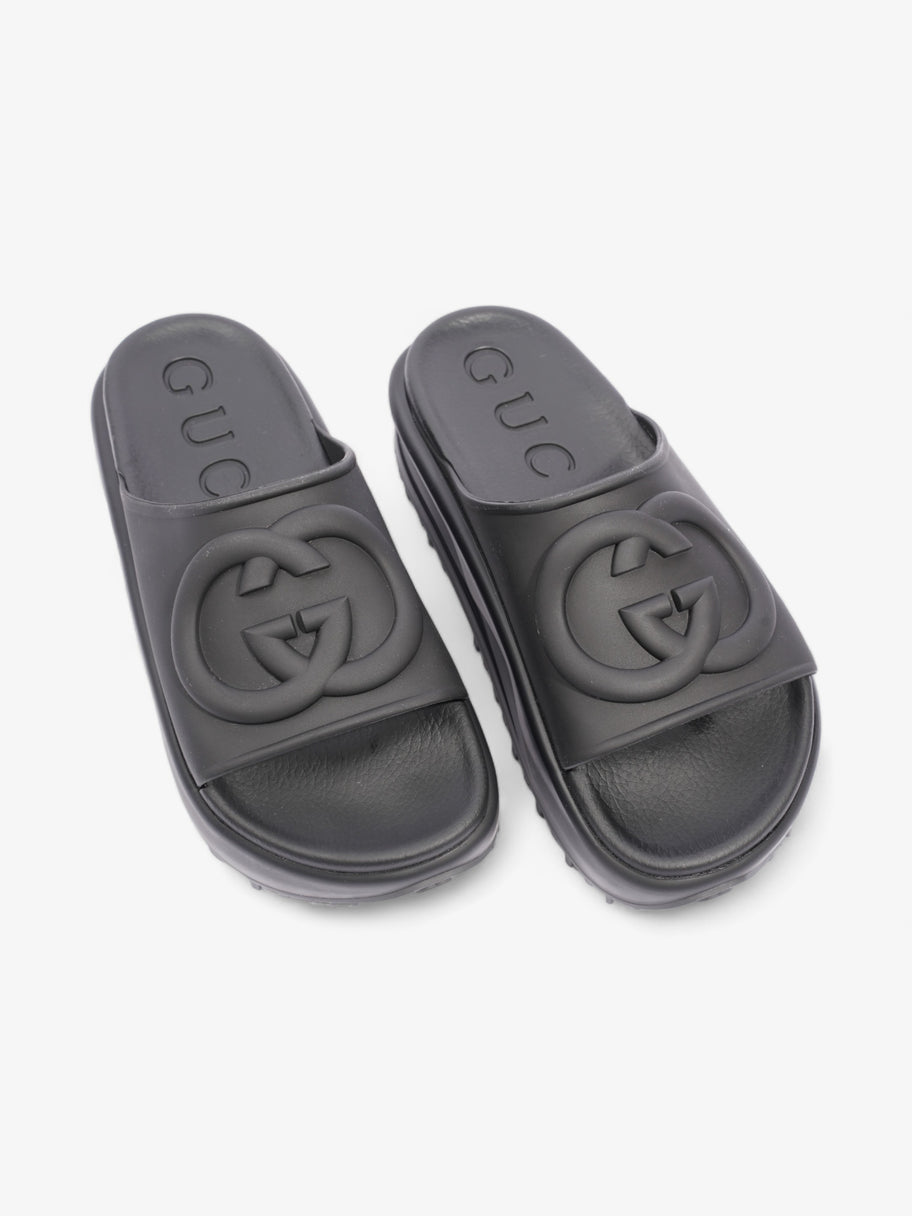 Gucci all black slides deals