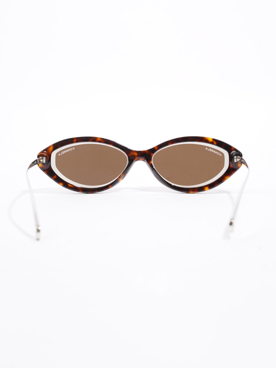 Chanel Oval Sunglasses Dark Tortoise Acetate 140mm Image 3