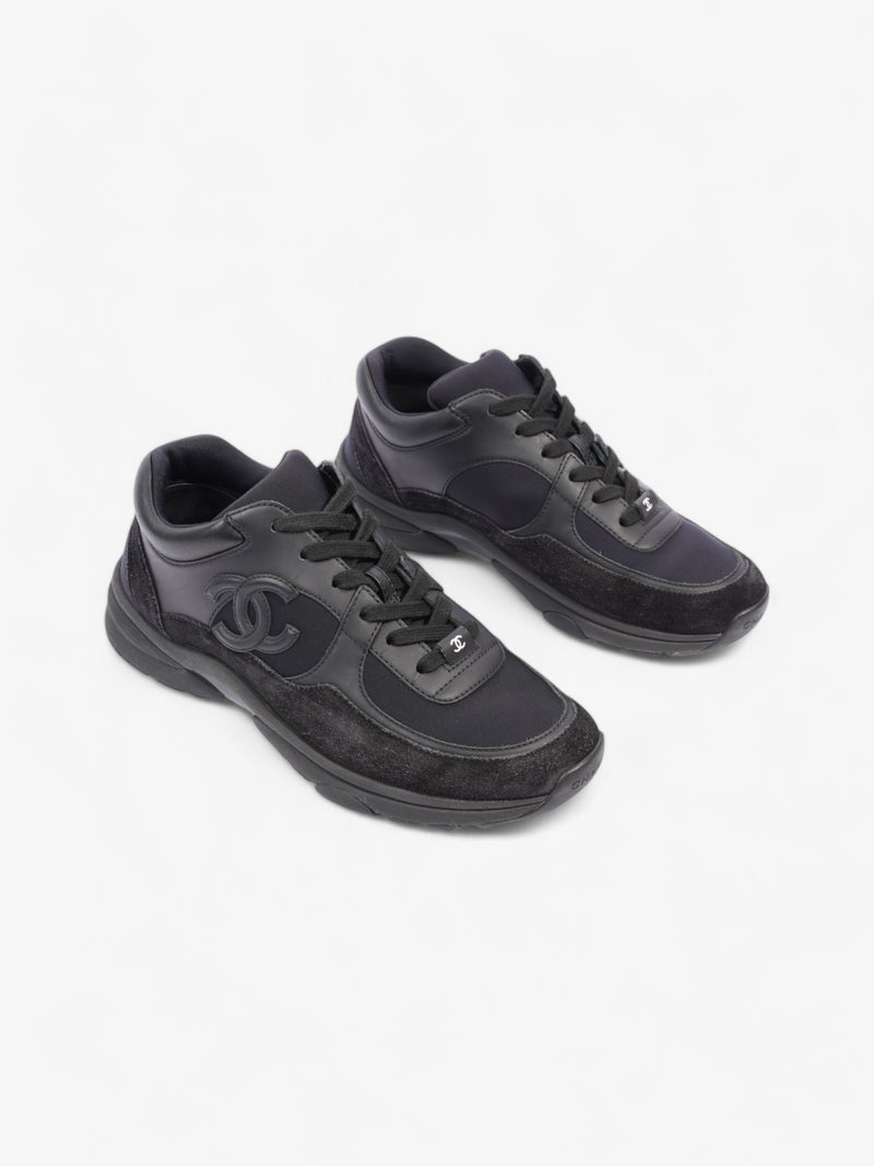  Chanel CC Logo Sneakers Black Suede EU 39 UK 6