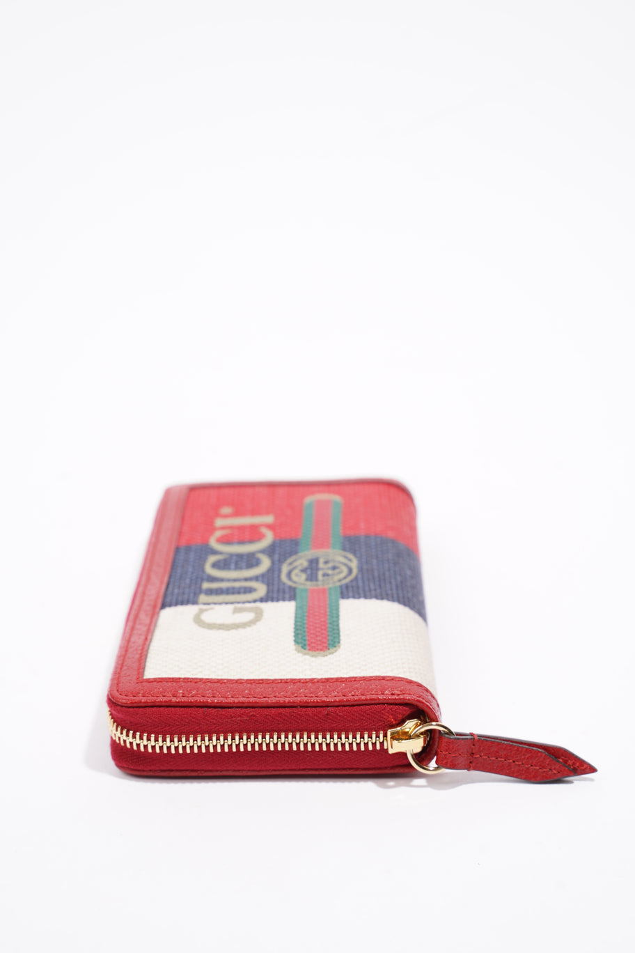 Zip Around Wallet Red / Navy / Cream Canvas Image 2