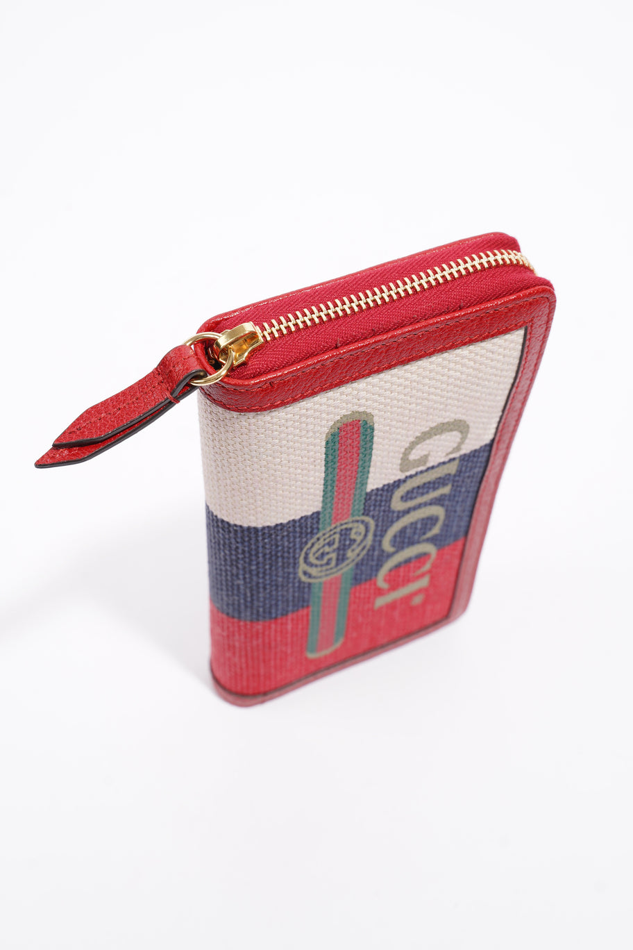 Zip Around Wallet Red / Navy / Cream Canvas Image 7