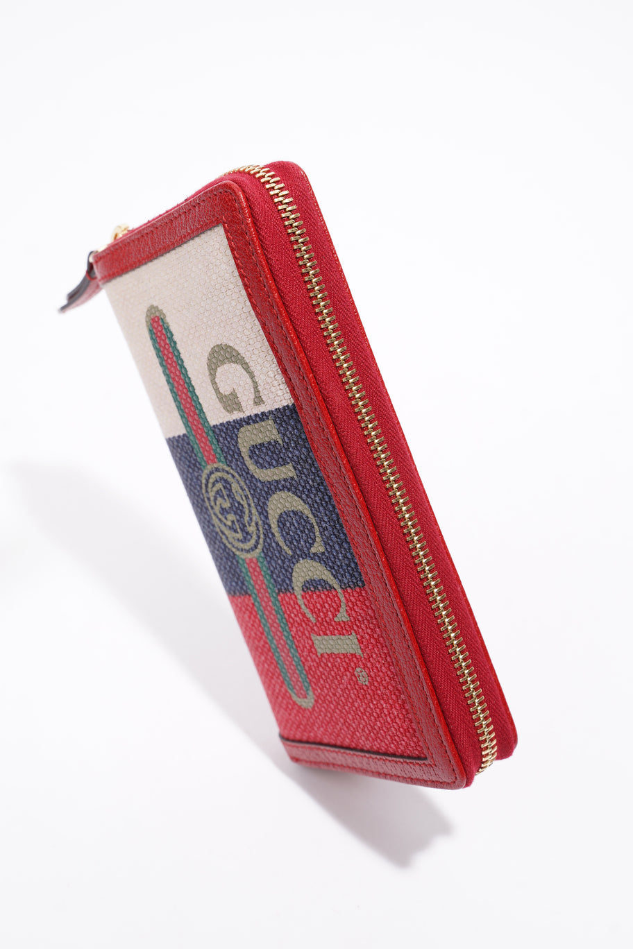 Zip Around Wallet Red / Navy / Cream Canvas Image 8