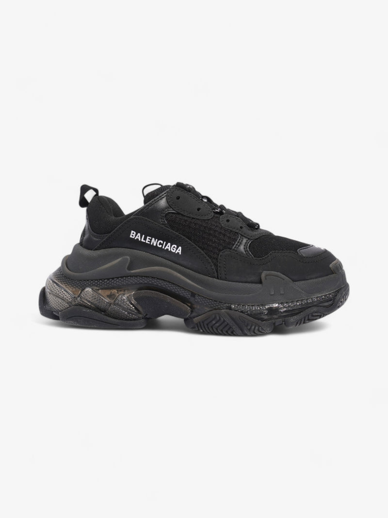  Balenciaga Triple S Clear Sole Black Mesh EU 37 UK 4