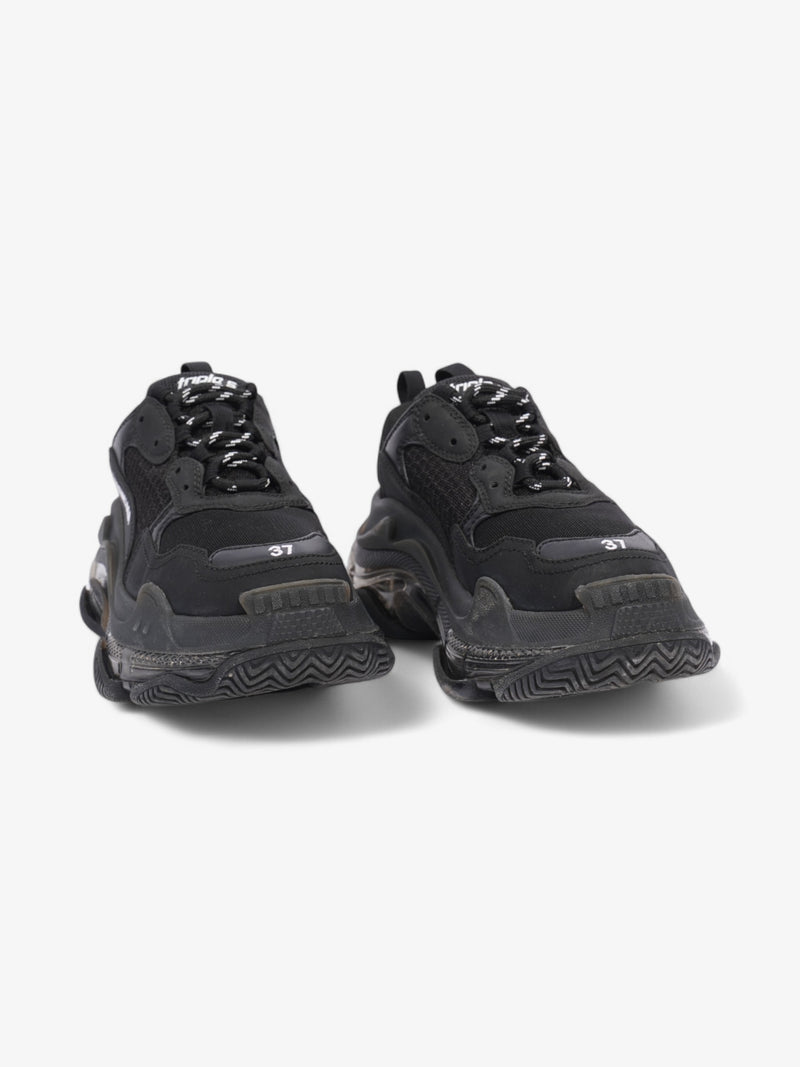  Balenciaga Triple S Clear Sole Black Mesh EU 37 UK 4