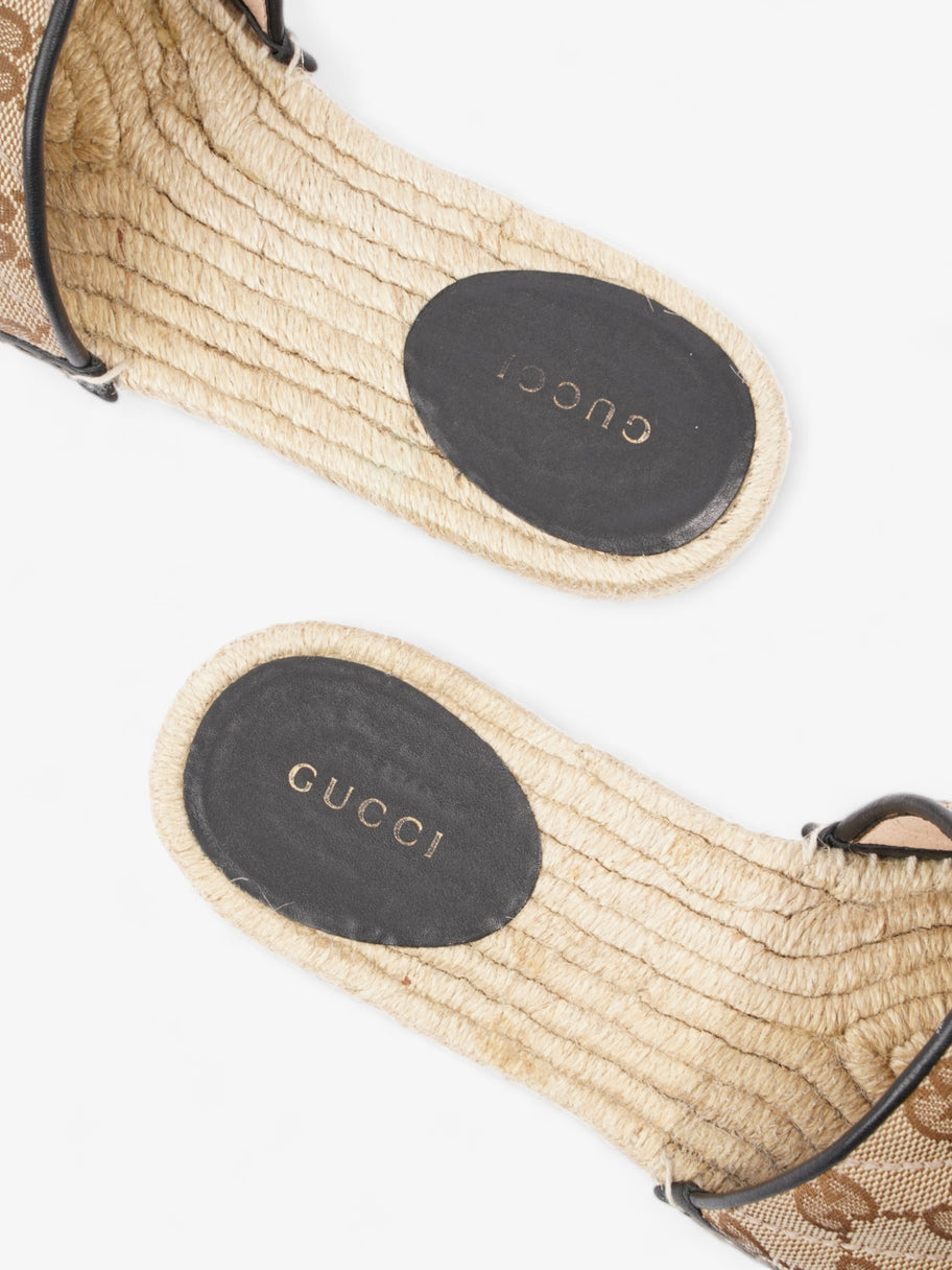 Gucci GG MATELASSÉ CANVAS ESPADRILLE SANDAL Beige Monogram / Black Canvas EU 38.5 UK 5.5 Image 10