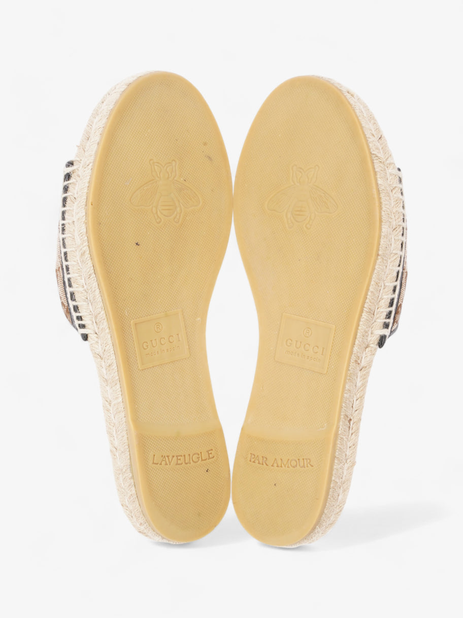 Gucci GG MATELASSÉ CANVAS ESPADRILLE SANDAL Beige Monogram / Black Canvas EU 38.5 UK 5.5 Image 7