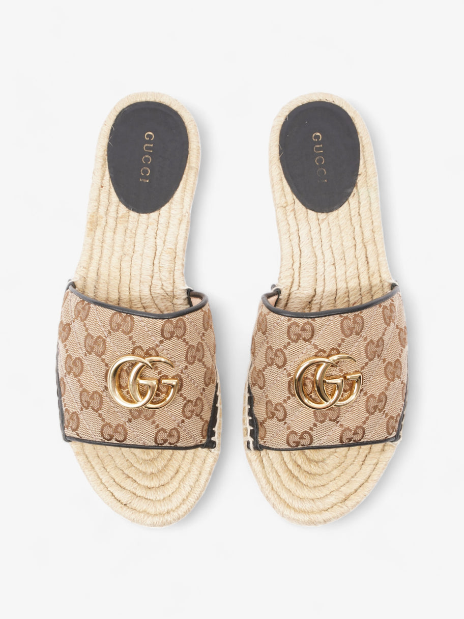 Gucci GG MATELASSÉ CANVAS ESPADRILLE SANDAL Beige Monogram / Black Canvas EU 38.5 UK 5.5 Image 8