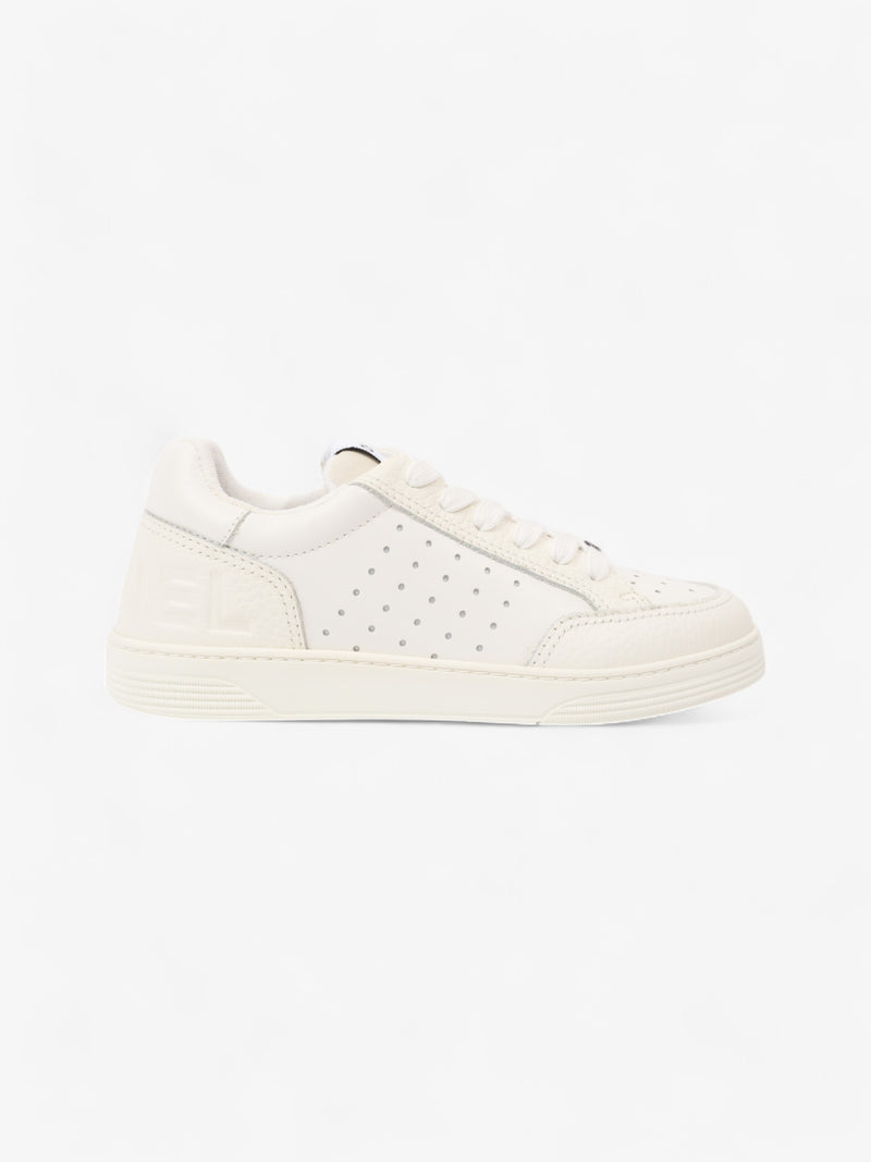  Chanel Perforated Low Top Sneakers White Leather EU 37 UK 4