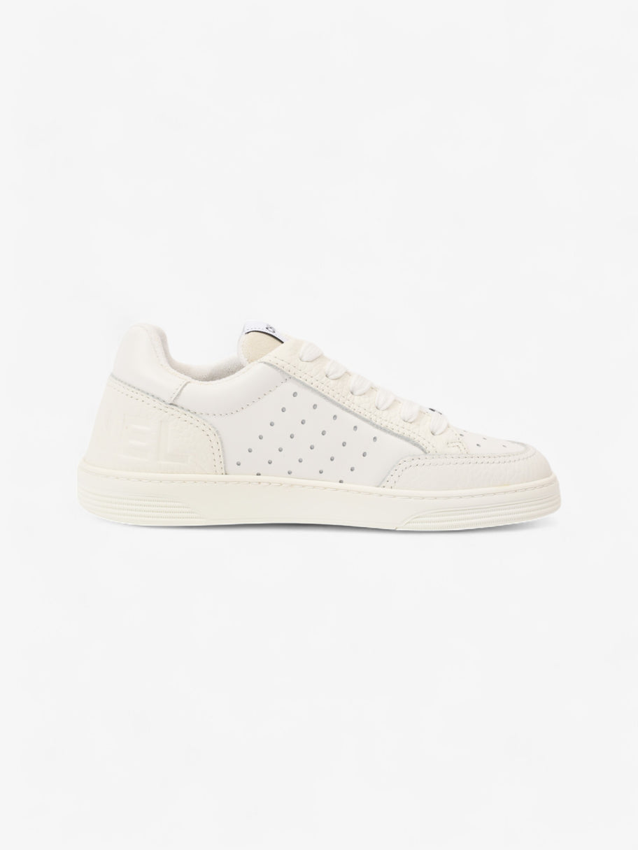 Chanel Perforated Low Top Sneakers White Leather EU 37 UK 4 Image 4