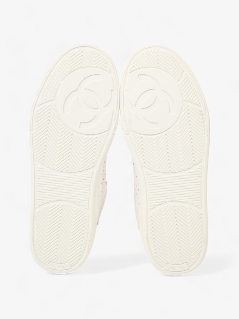 Chanel Perforated Low Top Sneakers White Leather EU 37 UK 4 Image 7