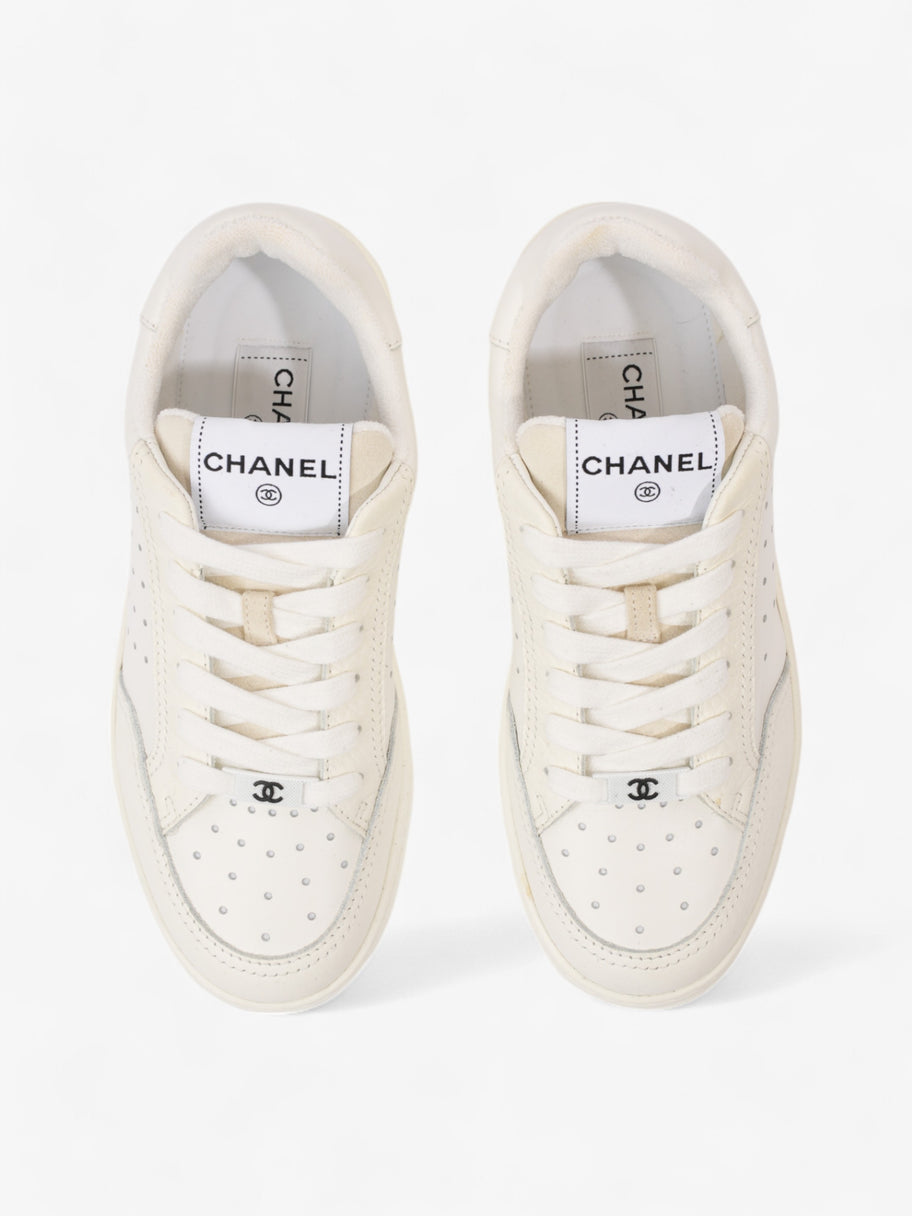 Chanel Perforated Low Top Sneakers White Leather EU 37 UK 4 Image 8