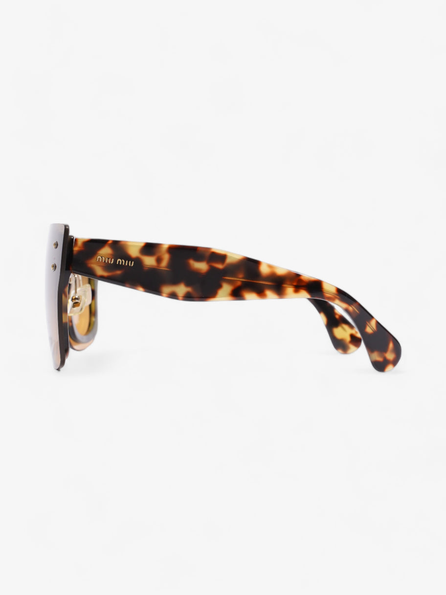 Miu Miu Oversized Square Sunglasses Brown Tortoiseshell Orange Acetate 140mm Image 2