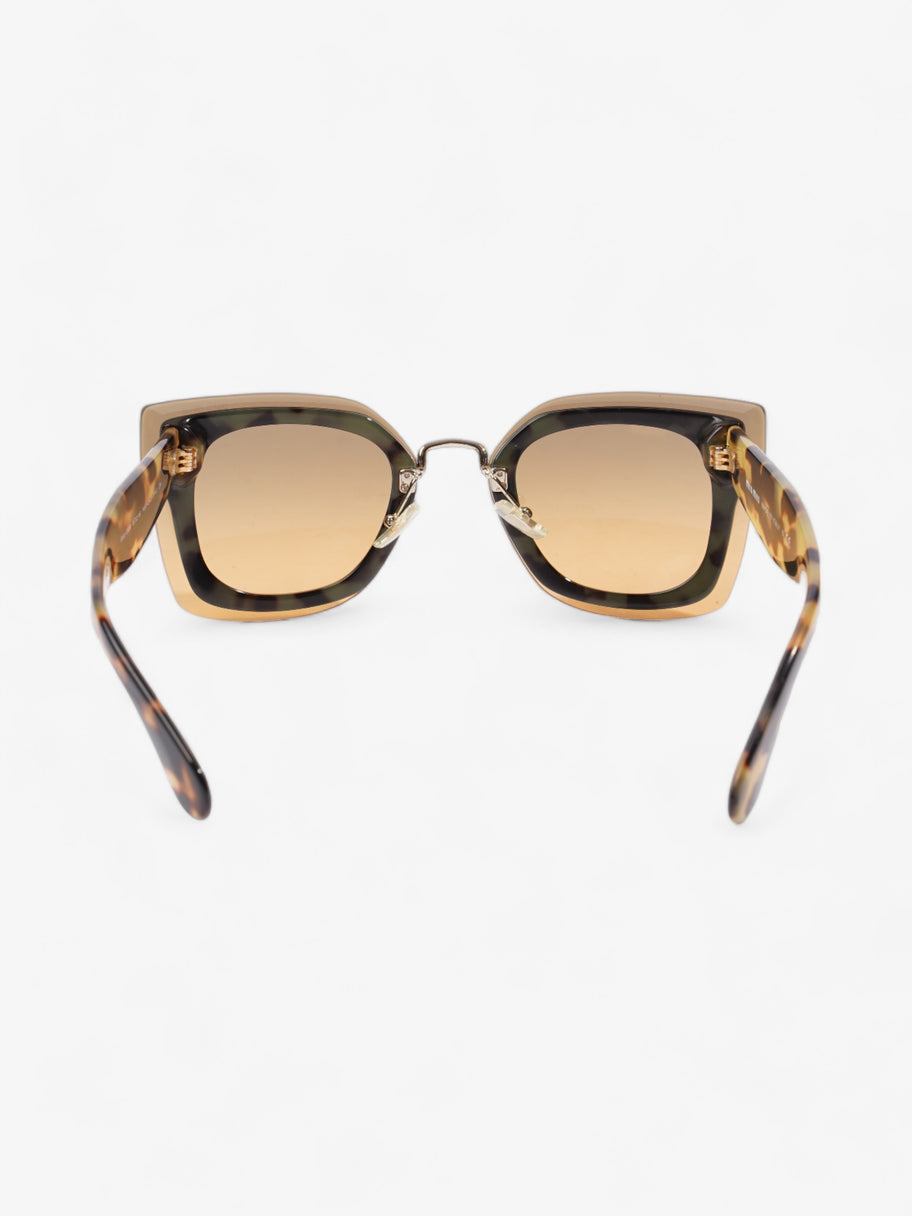 Miu Miu Oversized Square Sunglasses Brown Tortoiseshell Orange Acetate 140mm Image 3