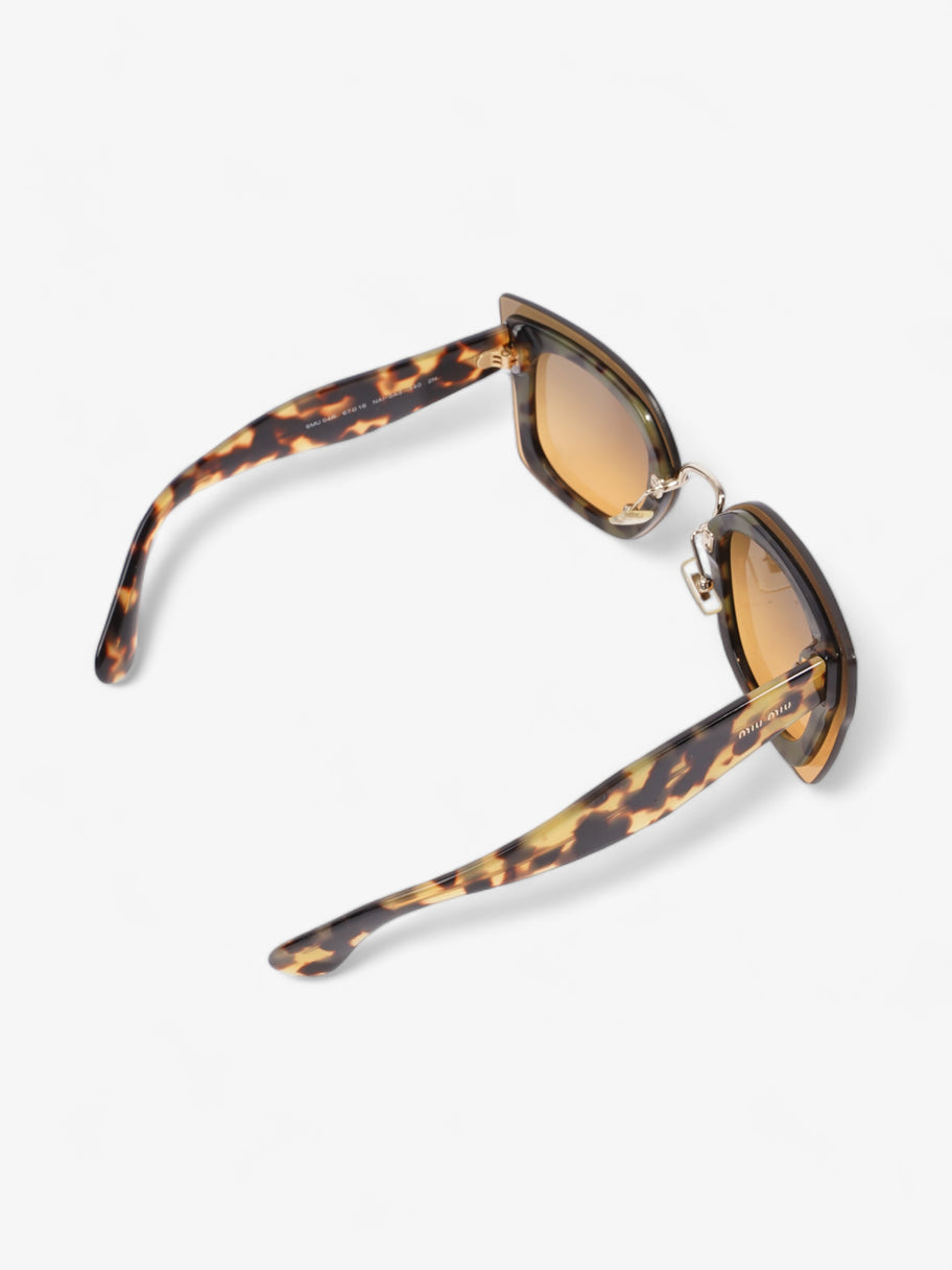 Miu Miu Oversized Square Sunglasses Brown Tortoiseshell Orange Acetate 140mm Image 7