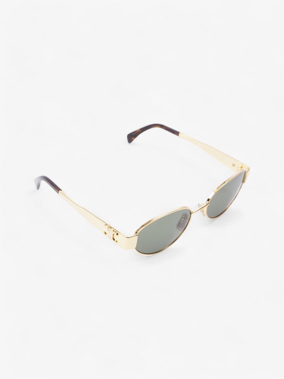 Celine Triomphe Oval Sunglasses Gold / Havana Brown Acetate 135mm Image 6