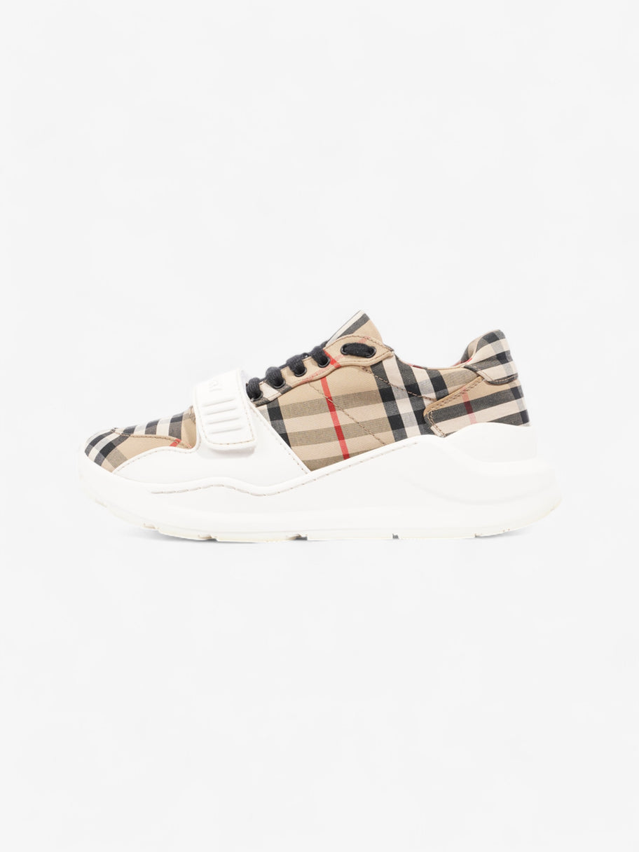 Burberry Regis Sneakers Beige Checkered / White / Black Canvas EU 37.5 UK 4.5 Image 5