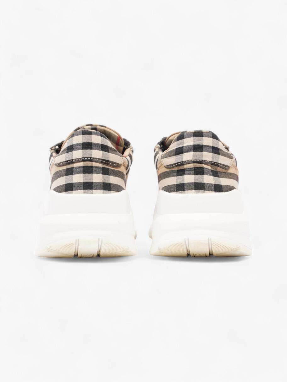 Burberry Regis Sneakers Beige Checkered / White / Black Canvas EU 37.5 UK 4.5 Image 6