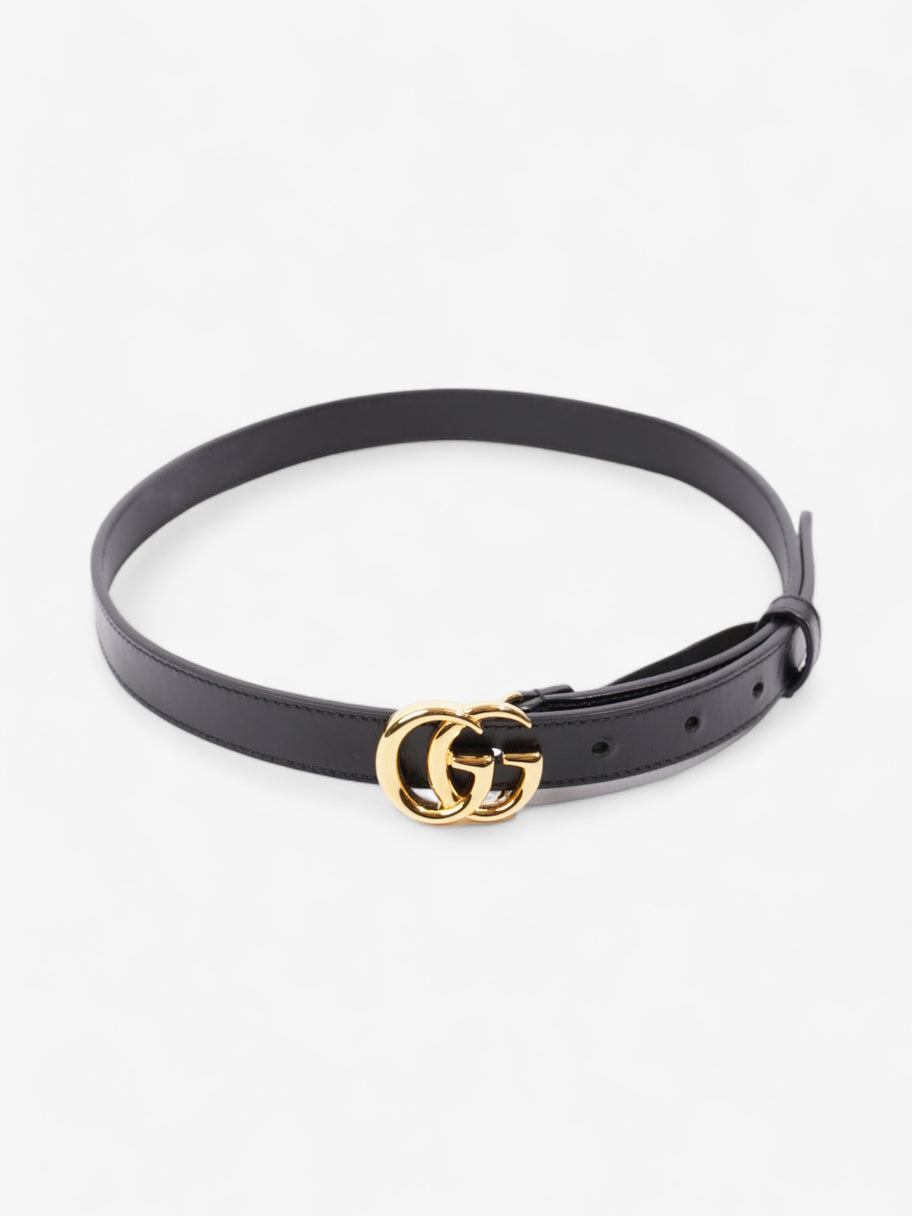 Gucci GG Marmont Thin Belt Black Leather 70cm 28