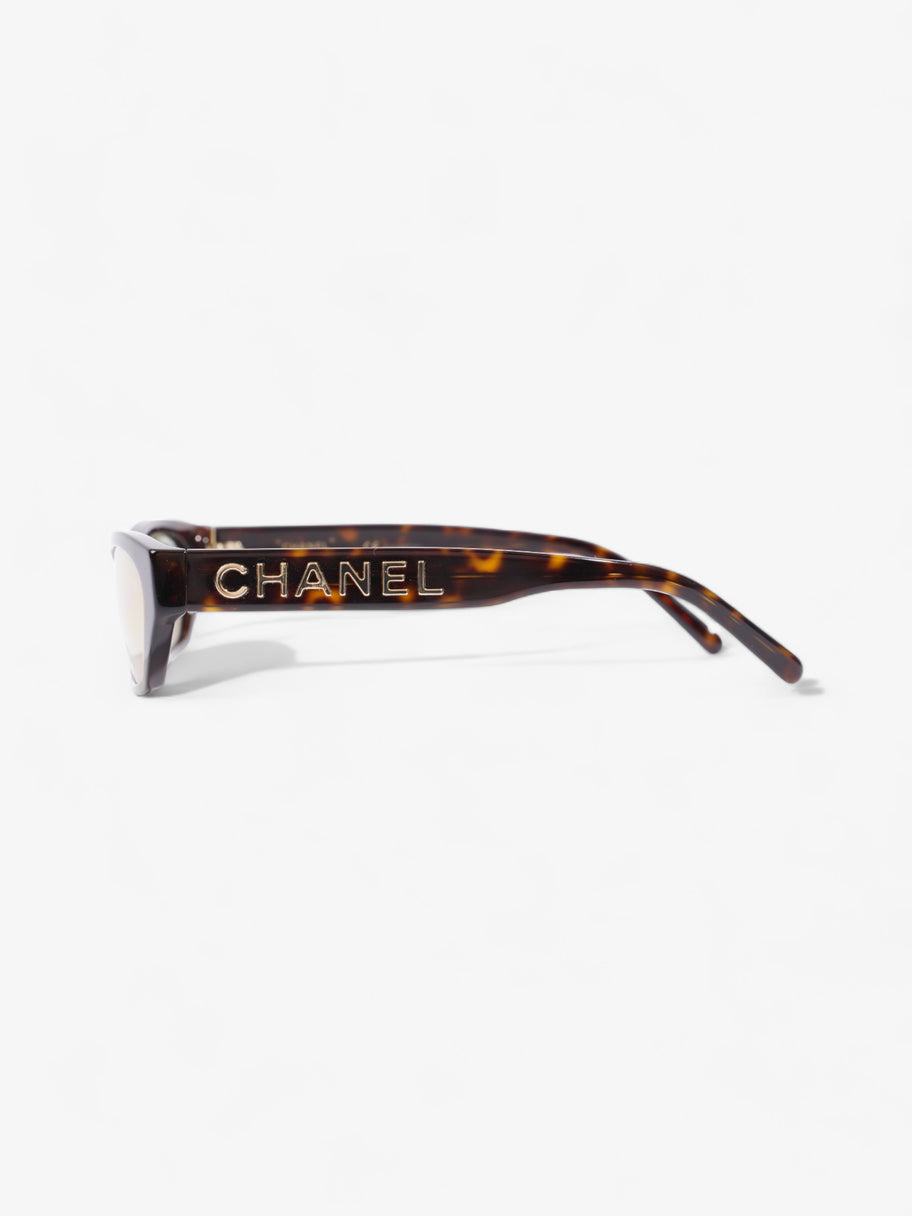 Chanel Small Rectangle Sunglasses Brown  / Gold Acetate 135mm Image 3