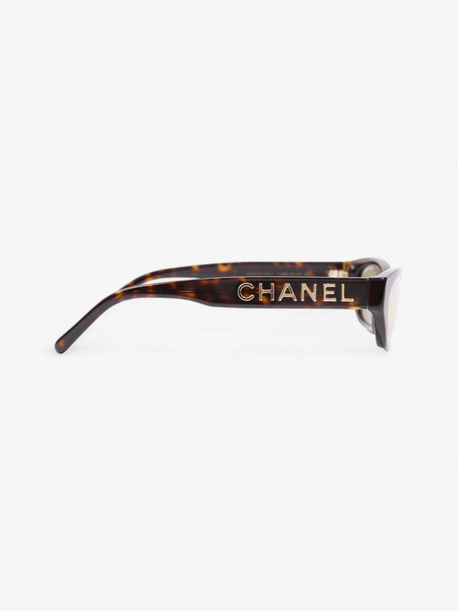 Chanel Small Rectangle Sunglasses Brown  / Gold Acetate 135mm Image 5