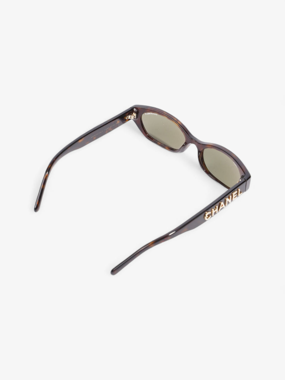 Chanel Small Rectangle Sunglasses Brown  / Gold Acetate 135mm Image 6