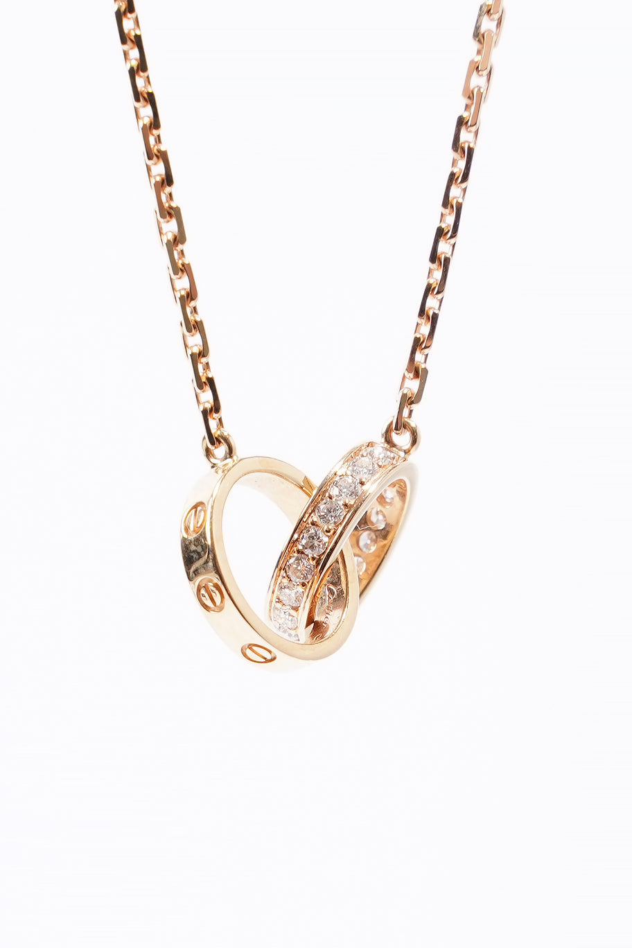 Cartier Love Necklace, Diamonds Rose Gold 750/1000 / 18 Brilliant-Cut Diamonds Yellow Gold Chain length - 42cm Image 3