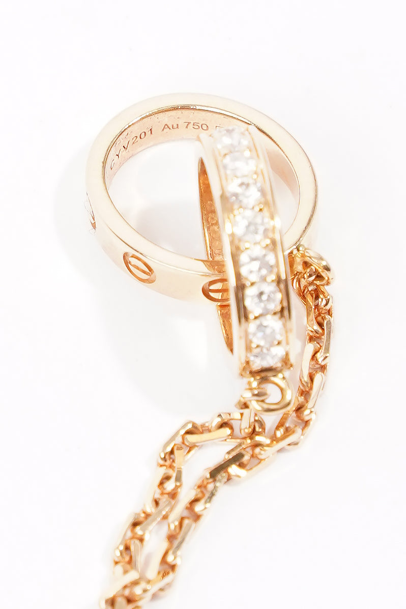 Cartier Love Necklace, Diamonds Rose Gold 750/1000 / 18 Brilliant-Cut Diamonds Yellow Gold Chain length - 42cm Image 5