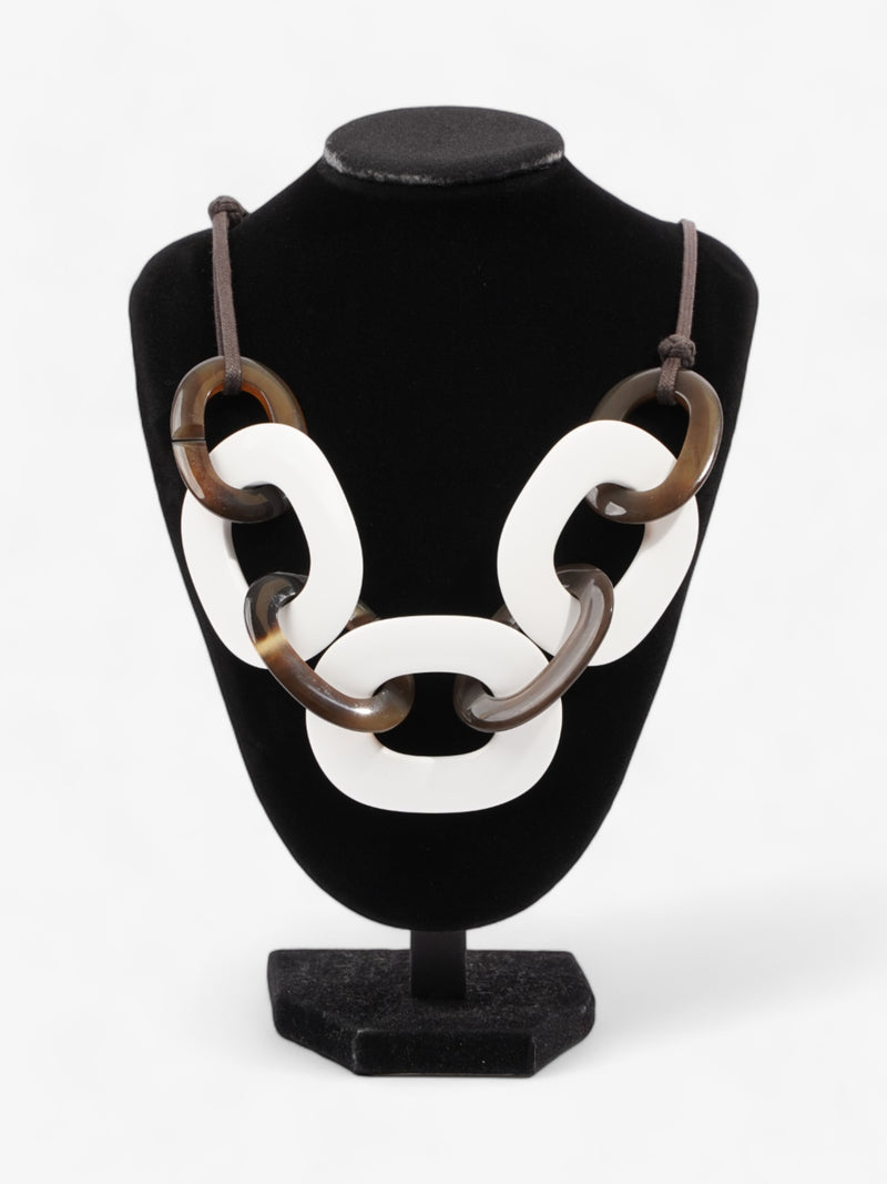  Karamba Buffalo Horn Necklace Brown  / White Cord