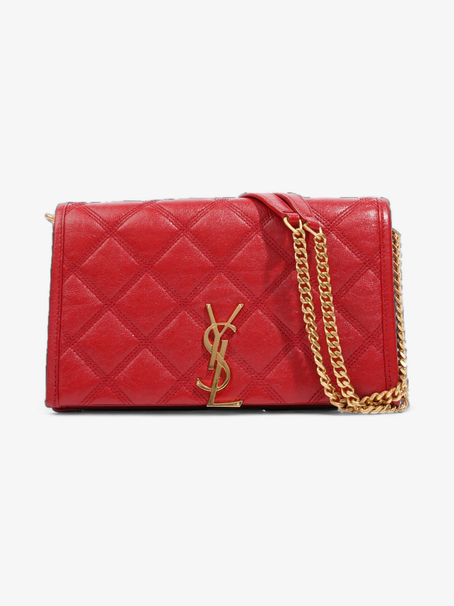 Saint Laurent Becky Chain Wallet Red Leather Image 1