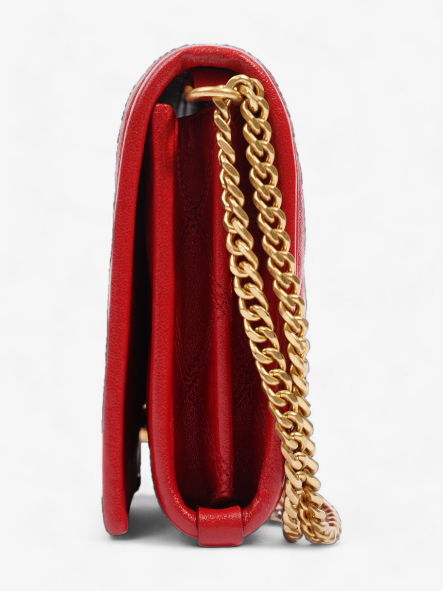 Saint Laurent Becky Chain Wallet Red Leather Image 3