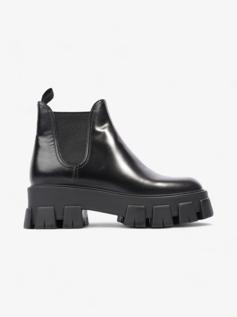  Prada Monolith Platform Chelsea Boot Black Leather EU 38.5 UK 5.5