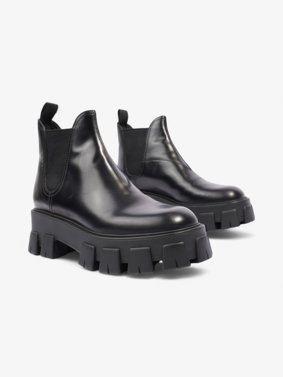 Prada Monolith Platform Chelsea Boot Black Leather EU 38.5 UK 5.5 Luxe Collective