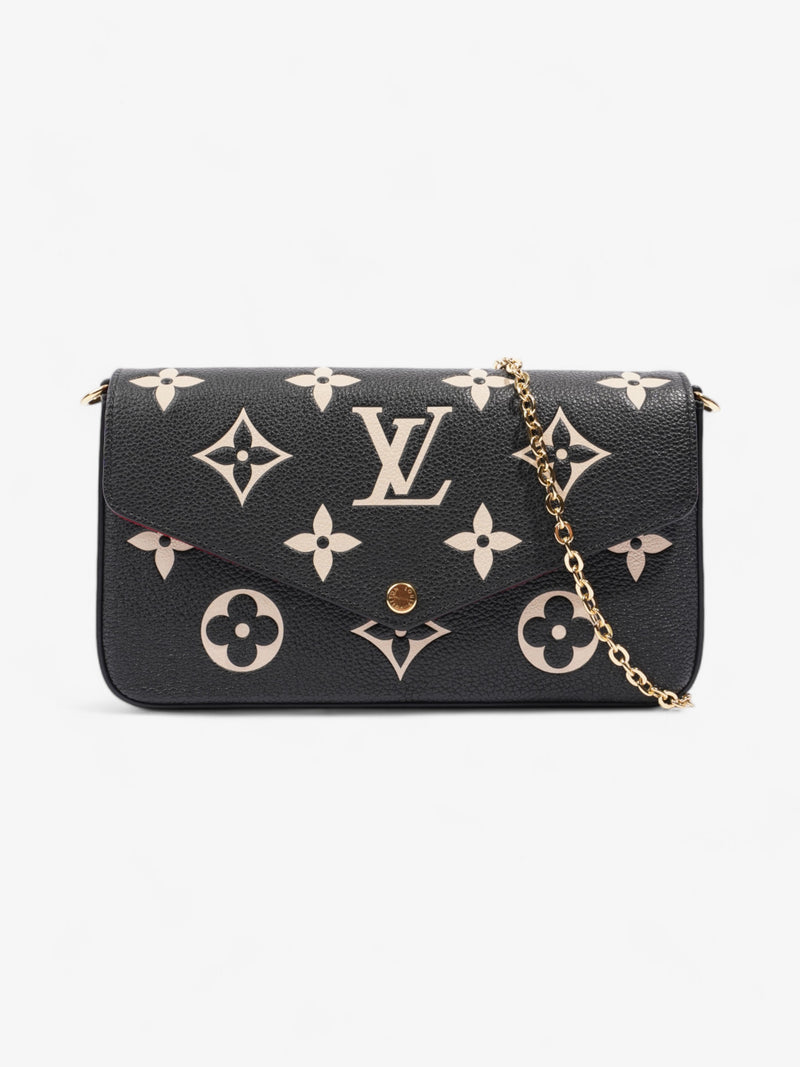  Louis Vuitton Pochette Felicie Black / Ivory Empreinte Leather