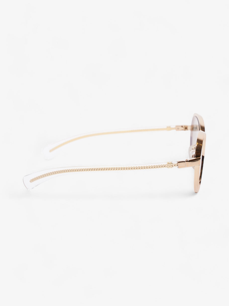 Chanel Round Sunglasses Gold Acetate 125mm Image 4